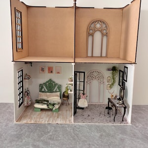 Large 1/12 Scale Double Room Box: Stackable DIY Dollhouse