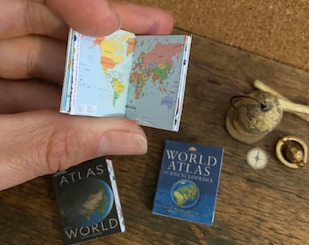 World Atlas Book set  - Book Miniature