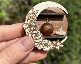 Miniature moon wall shelf  - Dollhouse decoration