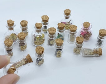 Apothecary jars  - Miniature specimen jars Dollhouse miniatures
