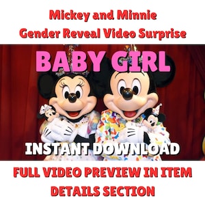 Mickey and Minnie Mouse - Disney Gender Reveal (Baby Girl) - Gender Reveal Surprise Video *INSTANT DOWNLOAD*