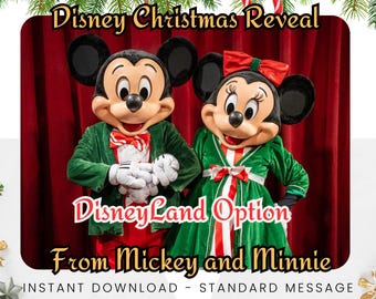 Disney Christmas Video Reveal from Mickey and Minnie - Disneyland Option (INSTANT DOWNLOAD)