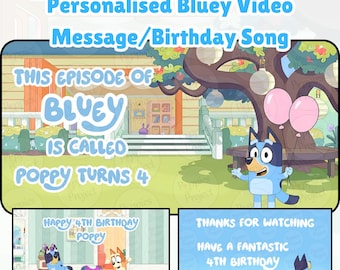 Bluey - Personalised Animated Video Message and Happy Birthday Song