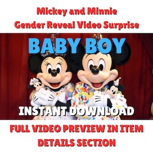 Mickey and Minnie Mouse - Disney Gender Reveal (Baby Boy) - Gender Reveal Surprise Video *INSTANT DOWNLOAD*