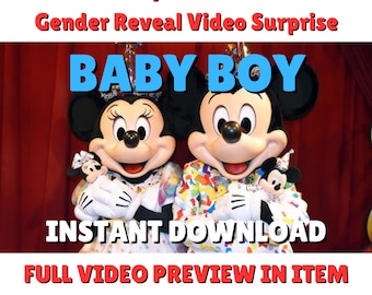 Mickey and Minnie Mouse - Disney Gender Reveal (Baby Boy) - Gender Reveal Surprise Video *INSTANT DOWNLOAD*