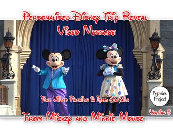 Disney - Personalised Mickey and Minnie - Surprise Video Message (Version 5) - Reveal your Magical Trip