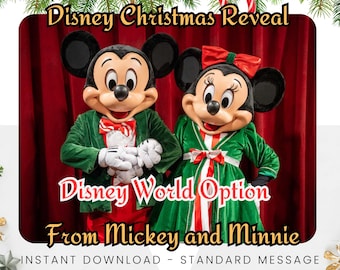 Disney Christmas Video Reveal from Mickey and Minnie - Disney World Option (INSTANT DOWNLOAD)