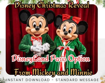 Disney Christmas Video Reveal from Mickey and Minnie - Disneyland Paris Option (INSTANT DOWNLOAD)