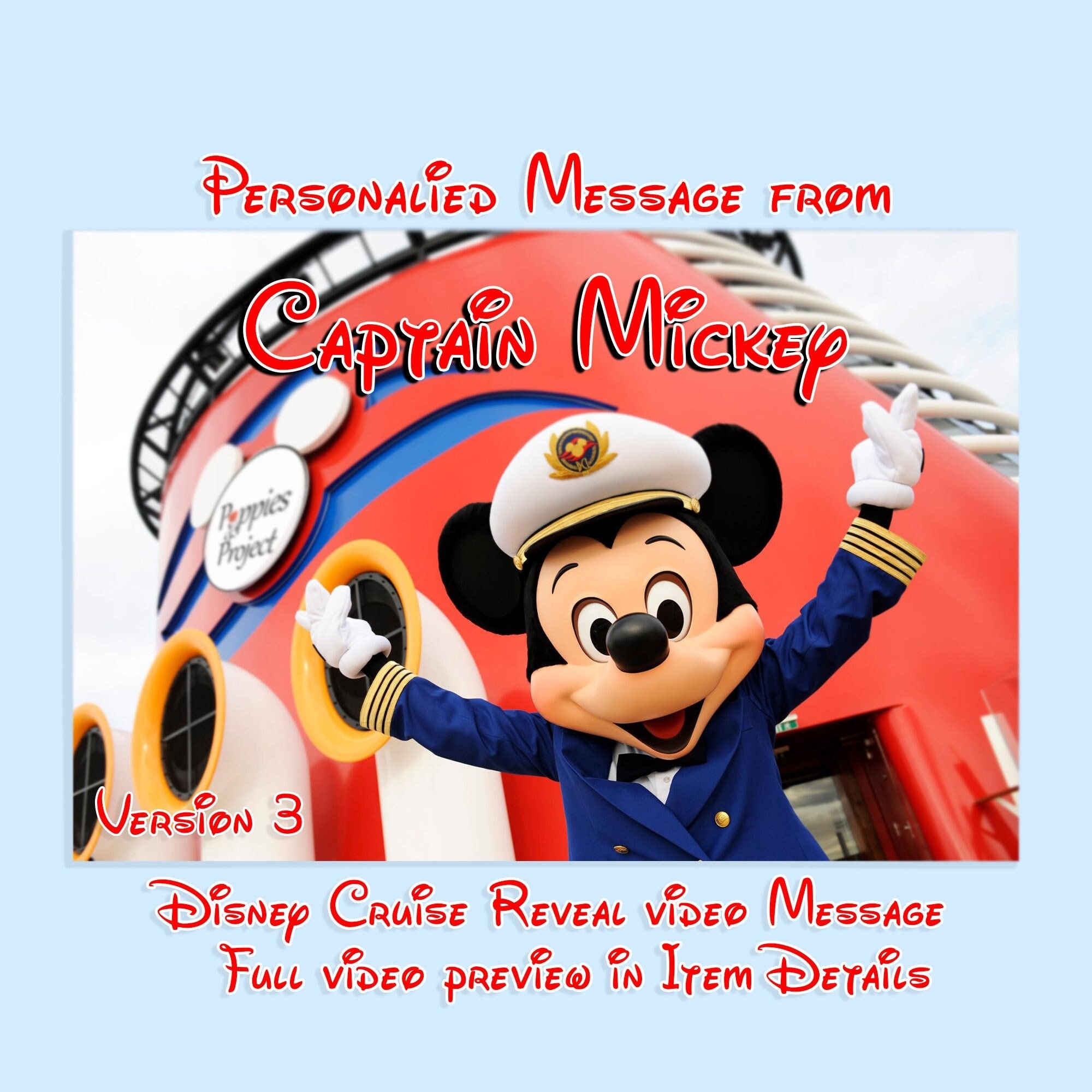 Personalised Captain Mickey Cruise Edition - Video Message to reveal your Magical Cruise Trip (Version 3)