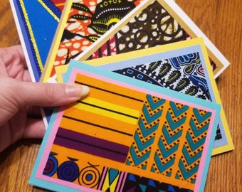 African Fabric Greeting Cards – Blank (5 Pack)