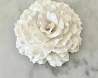 Handmade Polymer Clay Gardenia, Botanical Sculpture, Floral Home Decor