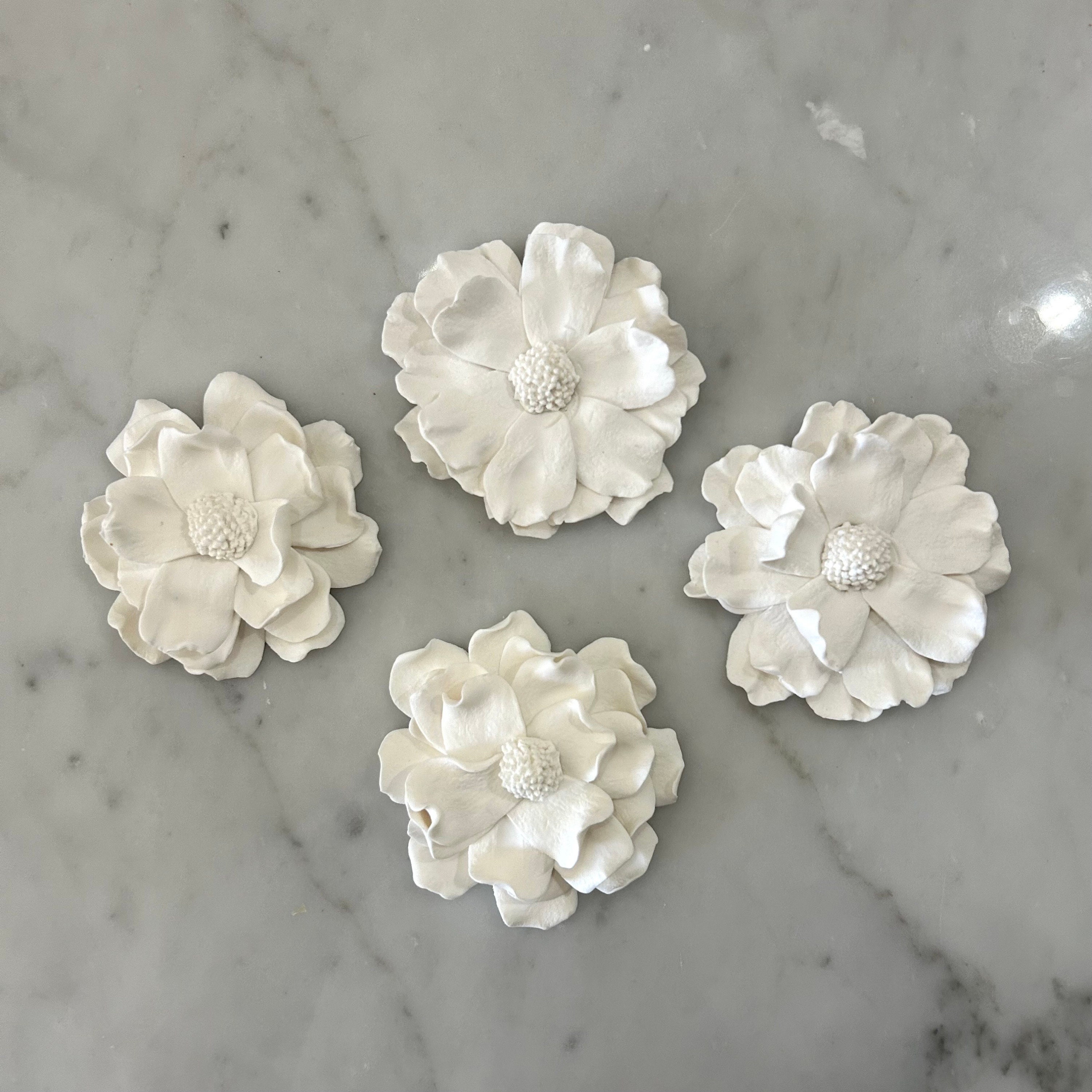 3D Flower Wall Art, Hand Sculpted Clay Flowers Wall Sculpture Art ...