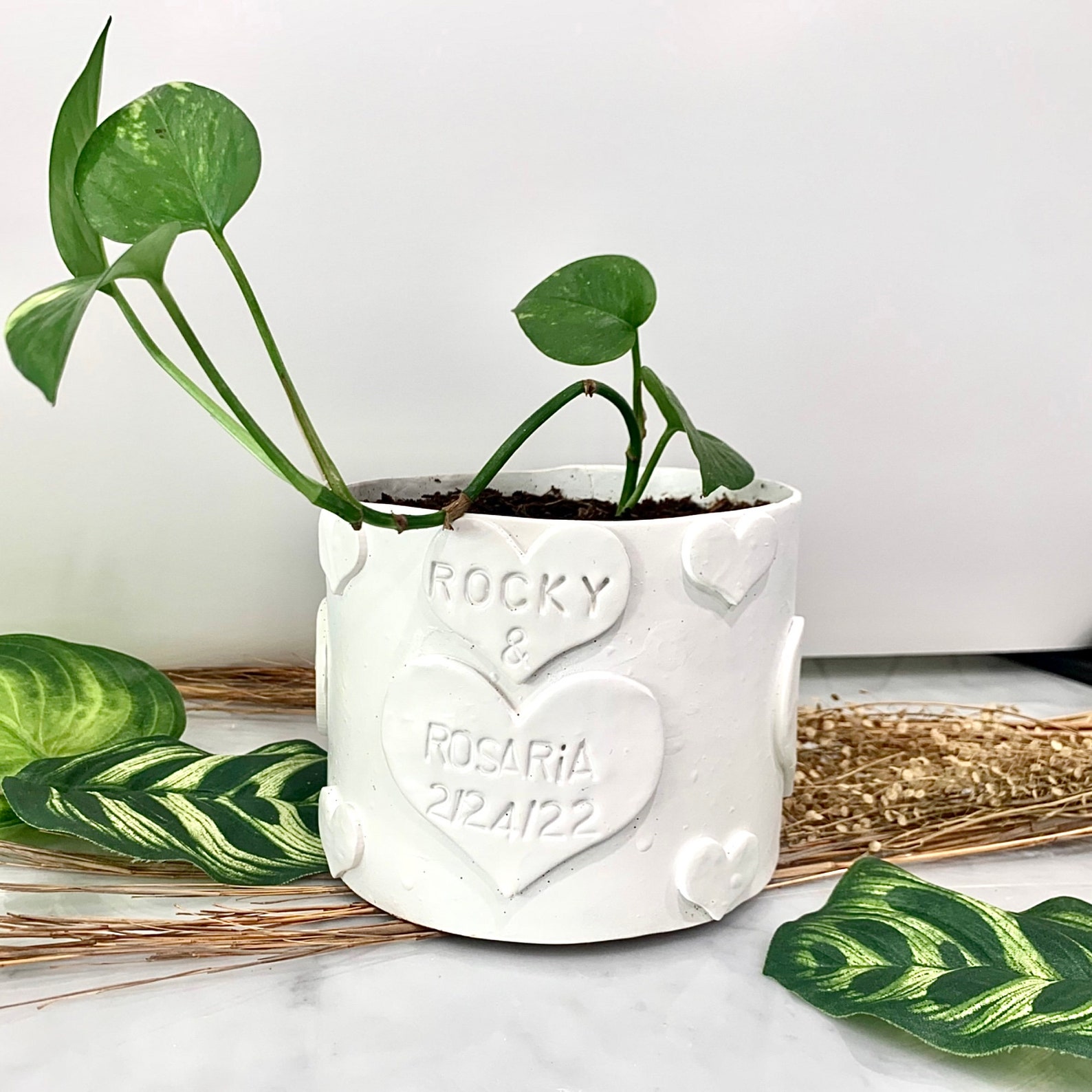 Custom Engraved Flower Pot Personalized Wedding Planter Etsy