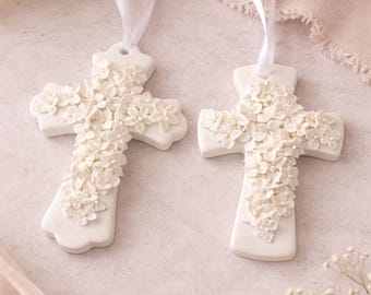 Baby Porcelain Cross Wall Hanging With Girl by Precious Moments
