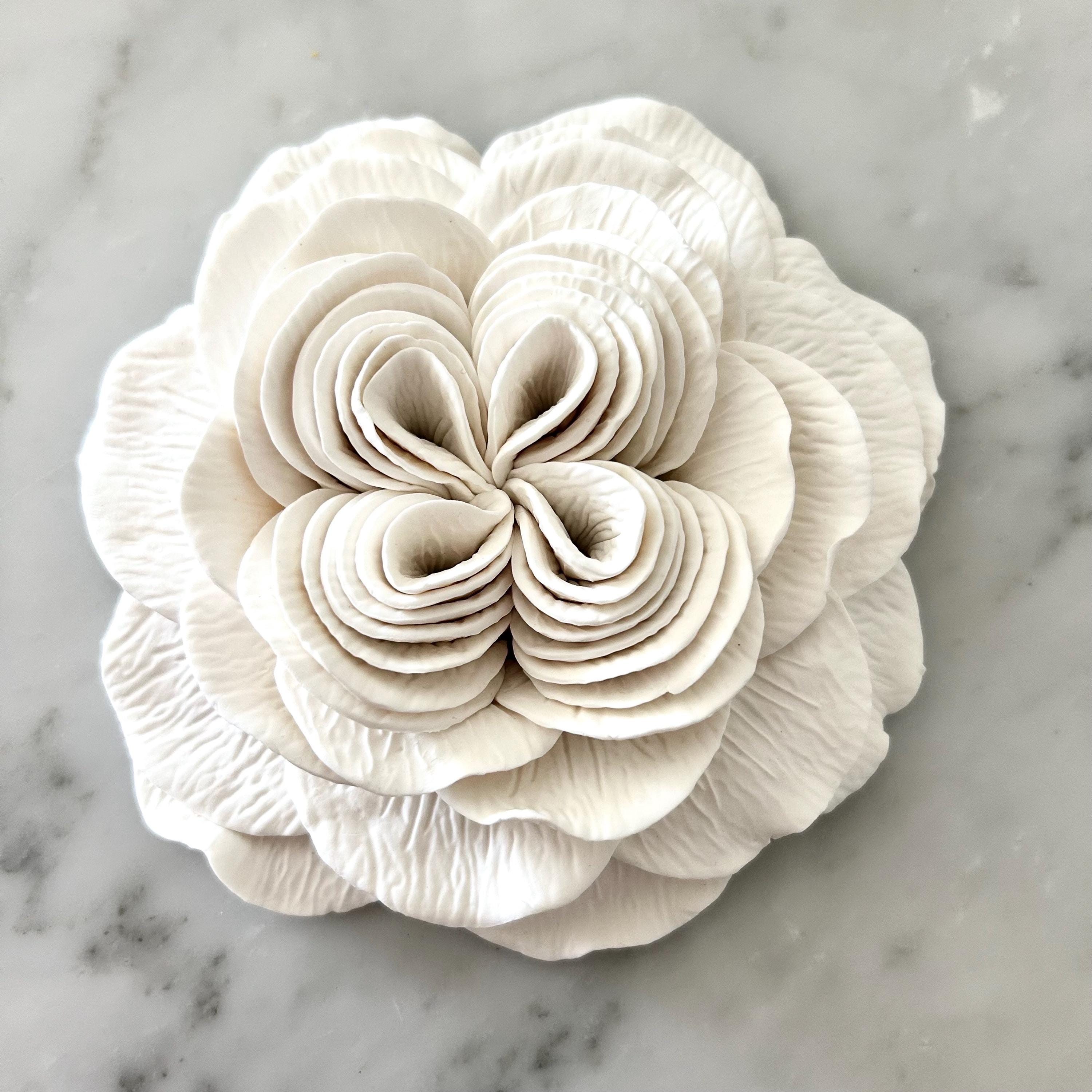 3D Flower Wall Art, Hand Sculpted Clay Flowers Wall Sculpture Art ...