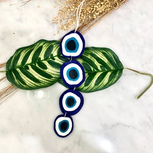 Evil eye Modern Small Chimes Home and Garden Clay Decor Blue Eye Amulets Wall Hanging Protection Friends Gift Housewarming Gift