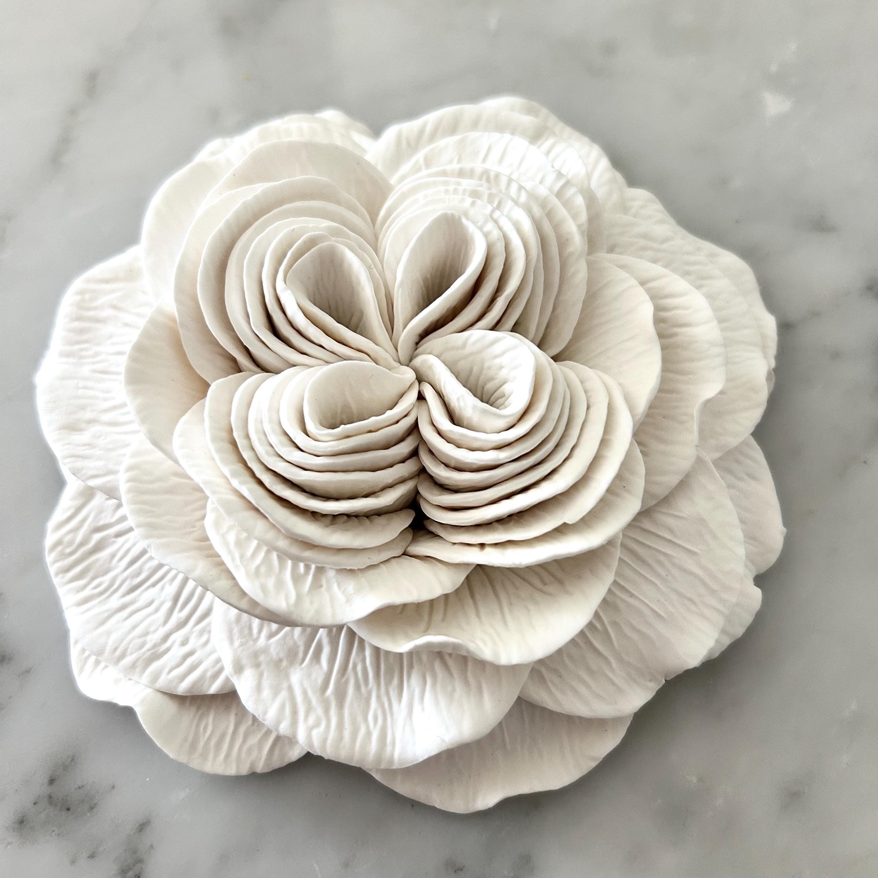 3D Flower Wall Art, Hand Sculpted Clay Flowers Wall Sculpture Art ...