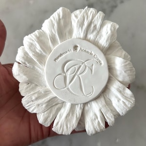3D Peony Wall Art, Hand Sculpted Clay Flowers Wall Sculpture Art, White Wall Art Installation, Modern Minimalist Boho Floral, Home Gift. image 4