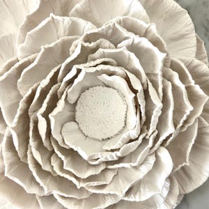 Large Flower Wall Art 3D Gardenia Wall Sculpture, Hand Sculpted Clay ...