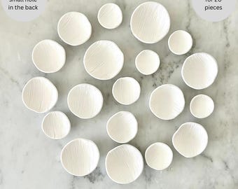 Minimalist White Textured Wall Sculpture, Modern Organic Circle Art, Wall Art Installation, Cups Wall Decor, 3D Wall Art, Hand Sculpted Gift