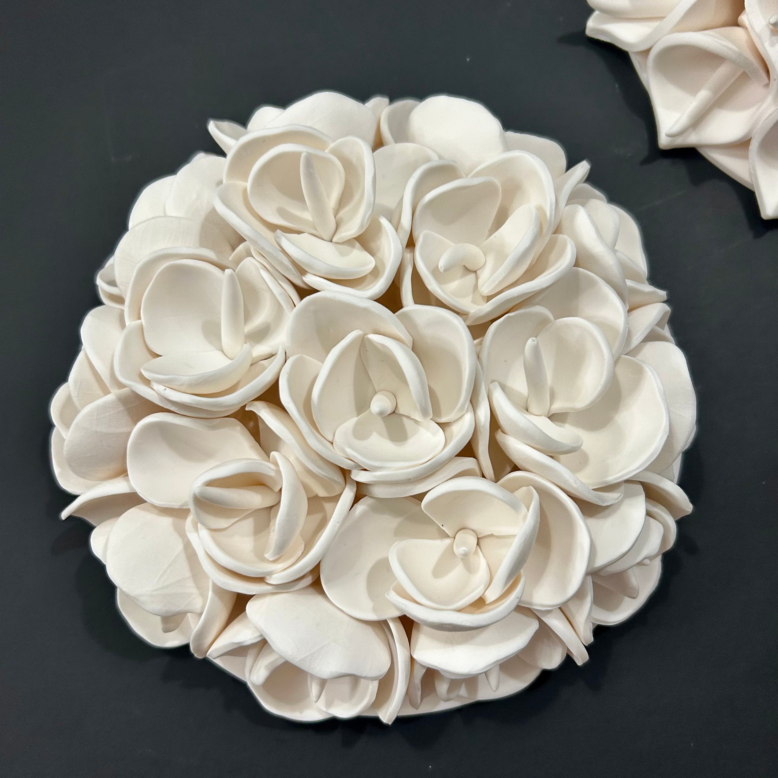 3D Clay Flower Wall Art Wall Sculpture Hanging Clay Flower Wall ...