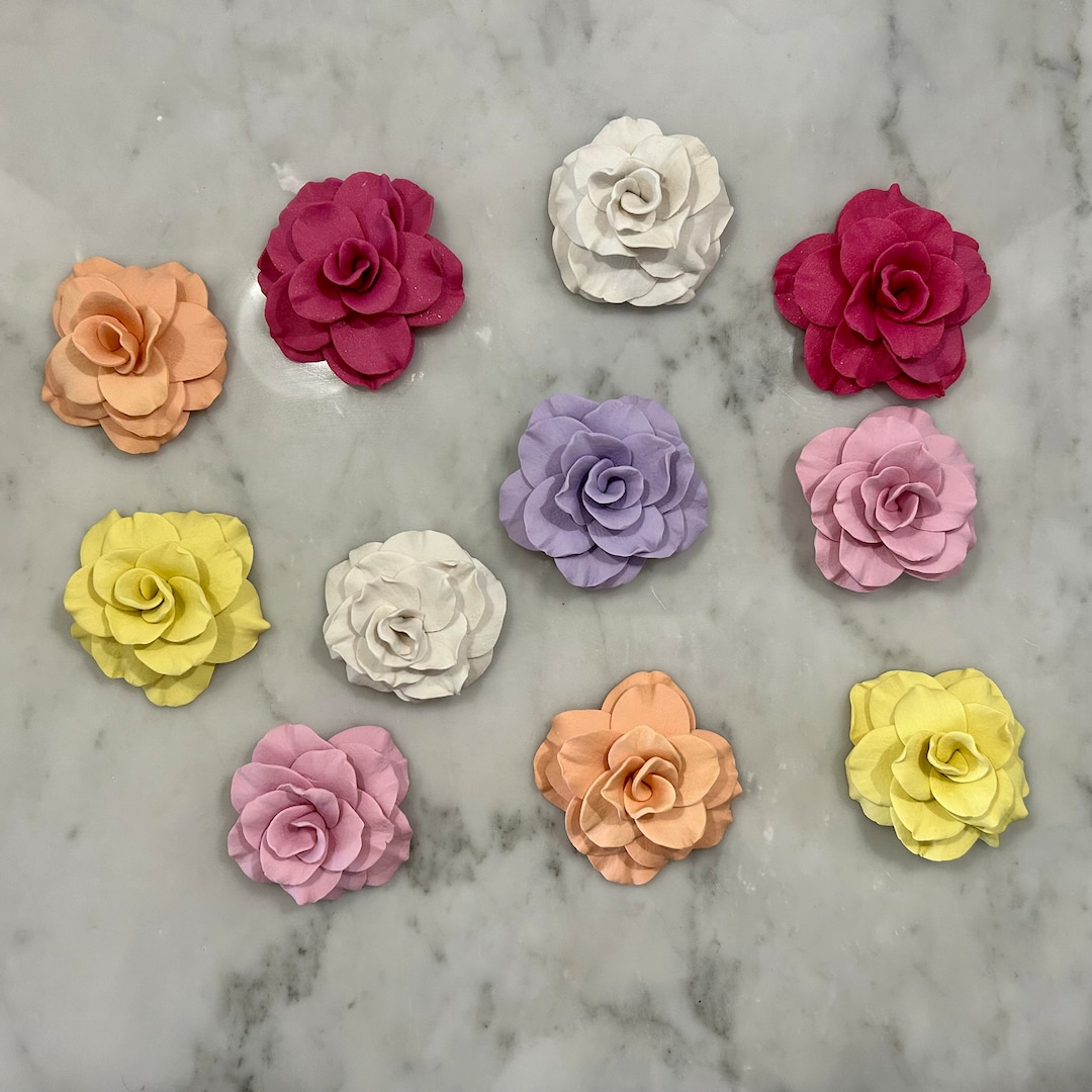 Wall Sculpture Flowers, Polymer Clay Rose, 3D Wall Art, Clay Wall Art