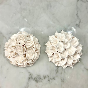 3D Clay Flower Wall Art Wall Sculpture Hanging Clay Flower Wall Sculpture Modern Nature Inspired Dimensional Wall Art Modern Sculpture Gift