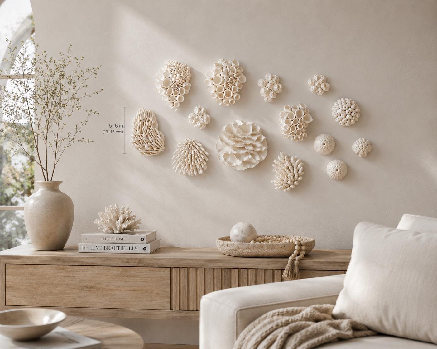 Clay Coral Wall Art Installation, 3D Coastal Sculpture, Handmade - Etsy
