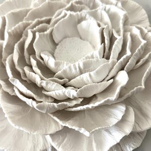 Large Flower Wall Art 3D Gardenia Wall Sculpture, Hand Sculpted Clay ...