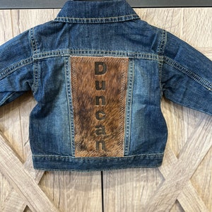 Kids Custom lettering cowhide jean jacket
