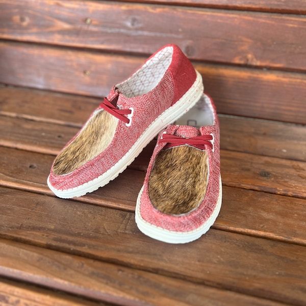 Cowhide Hey Dudes Etsy