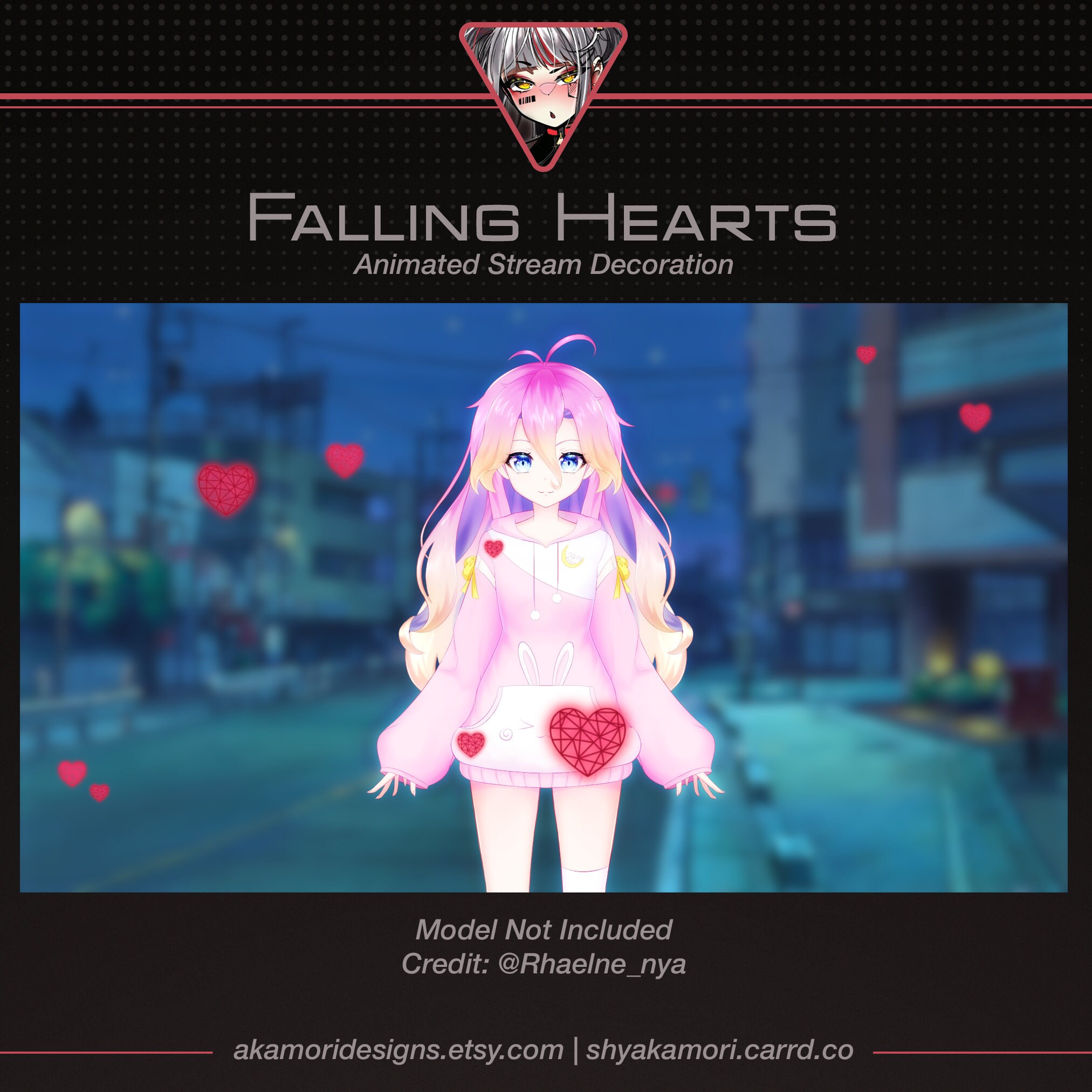 Animated Hearts Stream Decoration  Valentine's Day Hearts For Streame