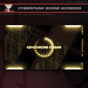 Yellow Cyberpunk Stream Intermission | Edgerunners Themed | Animated Techy, Digital, Futuristic Twitch Scenes Overlays and Background