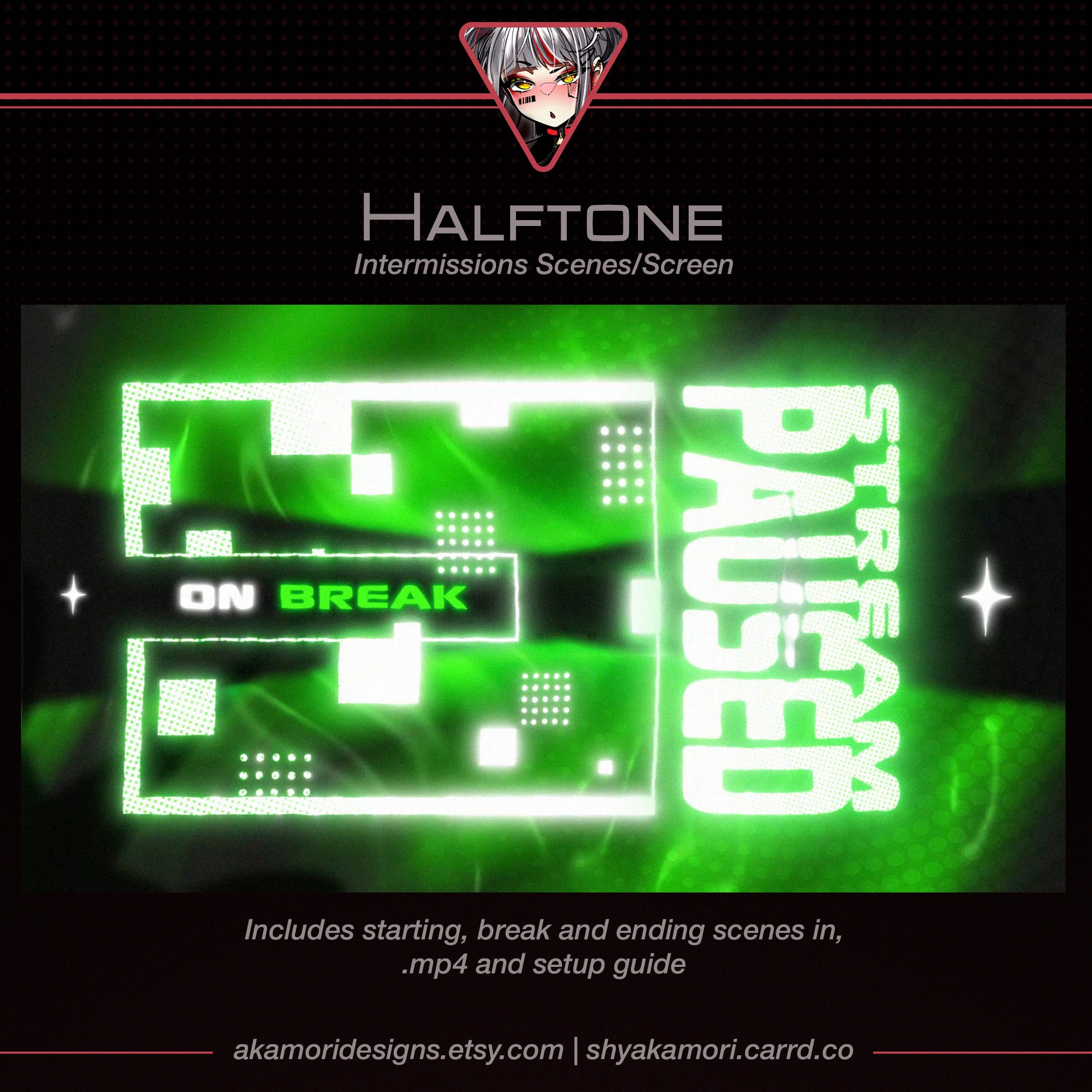 Green Halftone Themed Intermission Scenes | Animated Techy, Digital ...