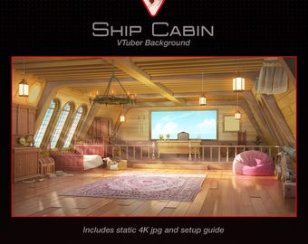 Dormitorio/camarote del barco - Antecedentes de VTuber del camarote del capitán