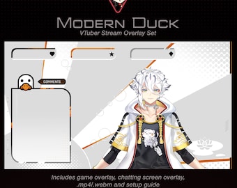 Enten Animierte Strombilder | Futuristisch, Modern, Niedlich Twitch Scenes Overlays und Hintergrund | Minimalistischer Chat Bildschirm und Game Overlay