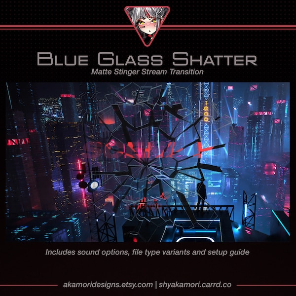 Shattering Glass Track Matte Transition | Glass Shatter Stinger Transition |  OBS Scene Sswitch | Broken Glass | Twitch Youtube Vtuber