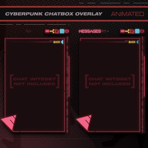 Red Animated Cyberpunk Chatbox | Minimal Glitch, Glow Type Chat Box For Streamers | Just Chatting | Twitch Youtube Kick | OBS