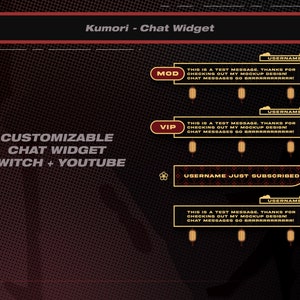 Kumori Chat Widget with Alerts, Gold | Custom Fonts, Badges, Alerts | Animated Clouds, Flowers Custom Chat for Streamers | Twitch Youtube