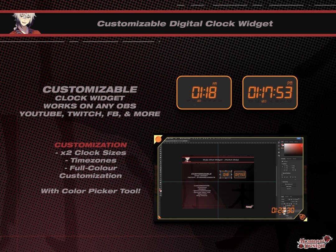 Digital Alarm Clock Widget Alarm Clock Stream Decoration for Etsy