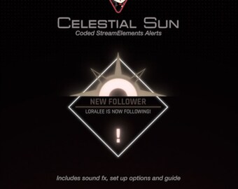 Celestial Sun | Animated Alerts with Sound | Coded StreamElements Alerts | Mystical, Elegant, Minimalist Sun Twitch Alerts, Stream Alert