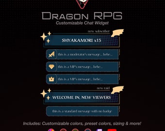 Dragon Chat Widget RPG Twitch Chat Widget Customizable