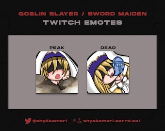 Static Emote Set | Sword Maiden Peak / Lurk & Dead | Goblin Slayer Anime | Twitch, Discord, Youtube | Anime Art | Fantasy Anime Emotes