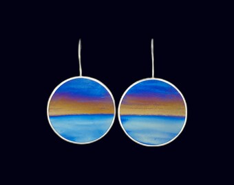 Flame Painted Titanium Sunset Earrings