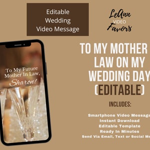 Cartão de casamento para sua sogra, para minha mãe da noiva Cartões de noivo - Madrasta no dia do meu casamento, mensagem de vídeo