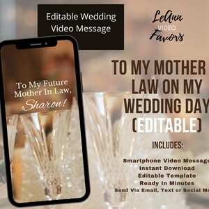 Placa de vídeo, para minha futura sogra no dia do meu casamento, cartão para a mãe da noiva, cartão para a mãe do noivo, mensagem de vídeo
