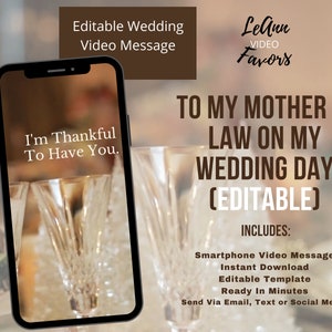 Cartão de casamento para sua futura sogra, cartões para mãe da noiva ou noivo - presente para mãe do noivo, mensagem de vídeo