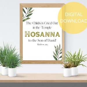 Hosanna Print | Digital Download | Matthew 21 15| Out of the Mouth of Babes | Scripture Sign | Bible Verse Wall Art | Palm Leaves | PDF