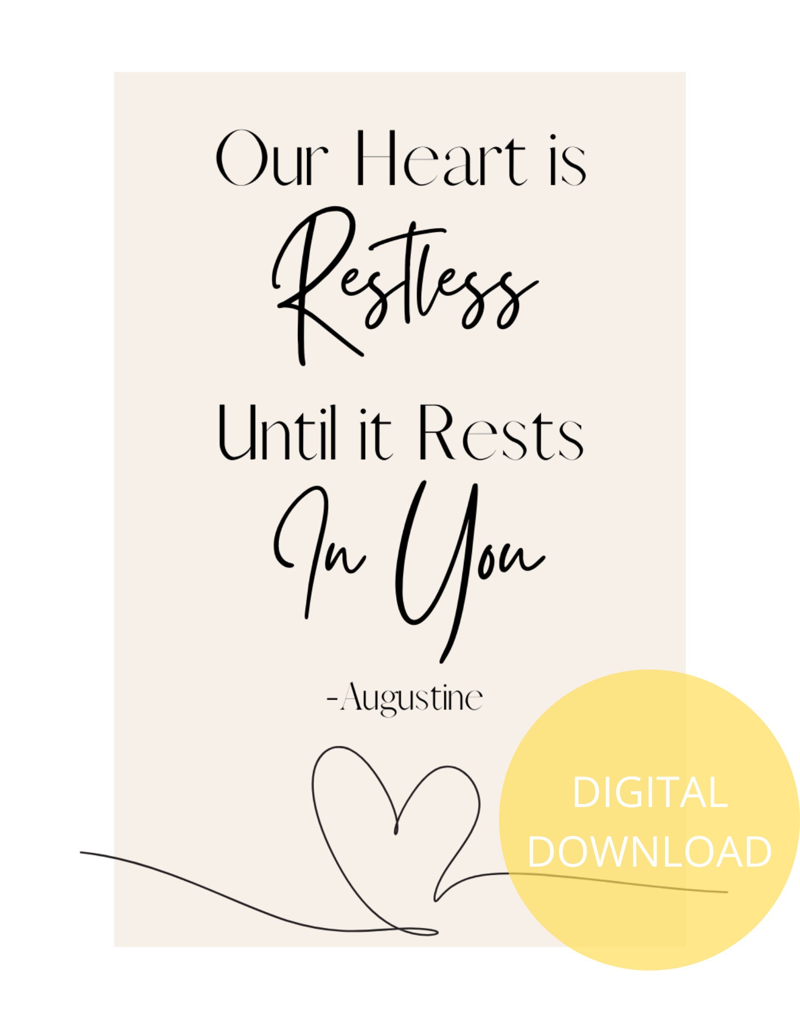 Our Heart is Restless Until It Rests in You Augustine Quotes Christian