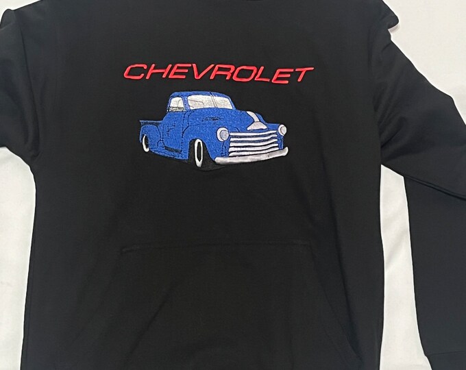 1950s Chevrolet truck embroidered hoodie